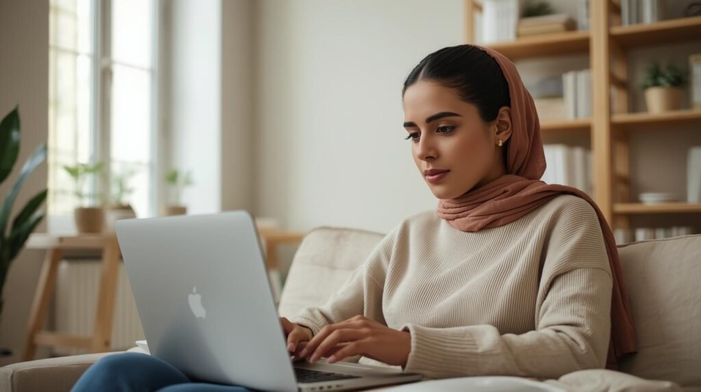 donnna segue lezione di taliano come LS online 1