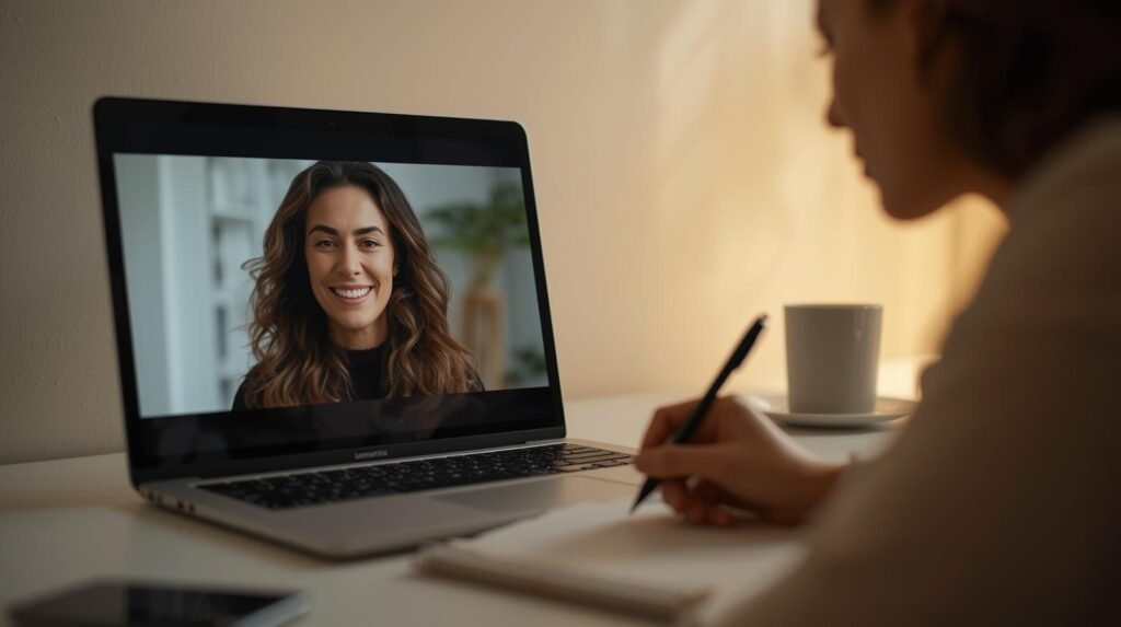 apprendre l’italien adulte – étudiante en visioconférence