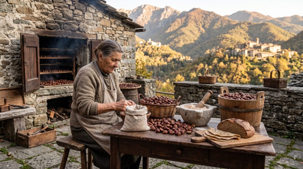 pane di castagne nel passato
