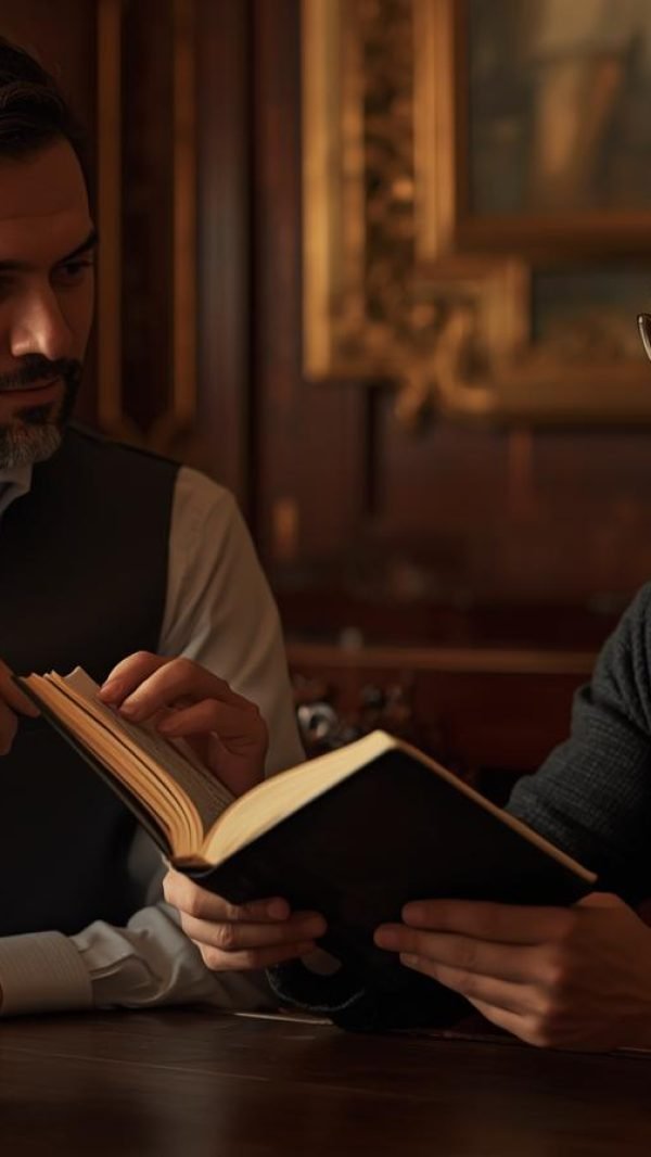 an Italian teacher and adult student practicing pronunciation